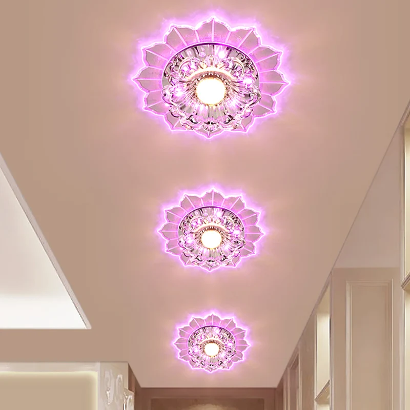 Glanzend kristallen bloem inbouwplafondlamp modernisme LED-inbouwarmatuur warm/blauw/roze licht | Snel Thuisbezorgd