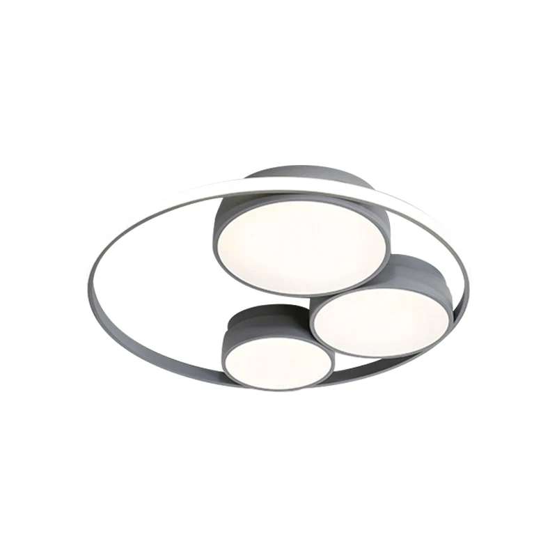 Grijs/witte ronde inbouwlamp Nordic LED acryl inbouwplafondlamp voor slaapkamer, 18"/21,5"/31" breedte | Snel Thuisbezorgd