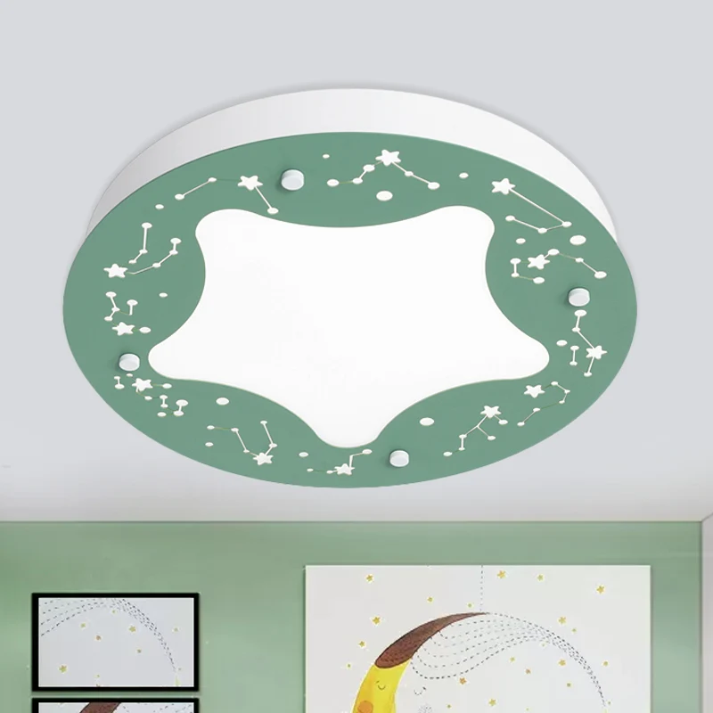 Groen/roze ronde inbouwlamp Cartoon LED acryl inbouw inbouwverlichting met sterpatroon | Snel Thuisbezorgd
