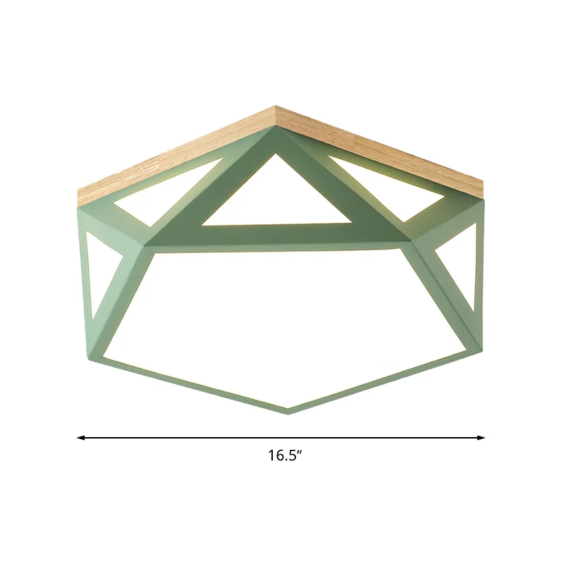 Hedendaags geometrisch acryl inbouwlicht 16,5"/20,5" W LED grijs/groen/wit plafondinbouw voor slaapkamer, warm/wit/natuurl...