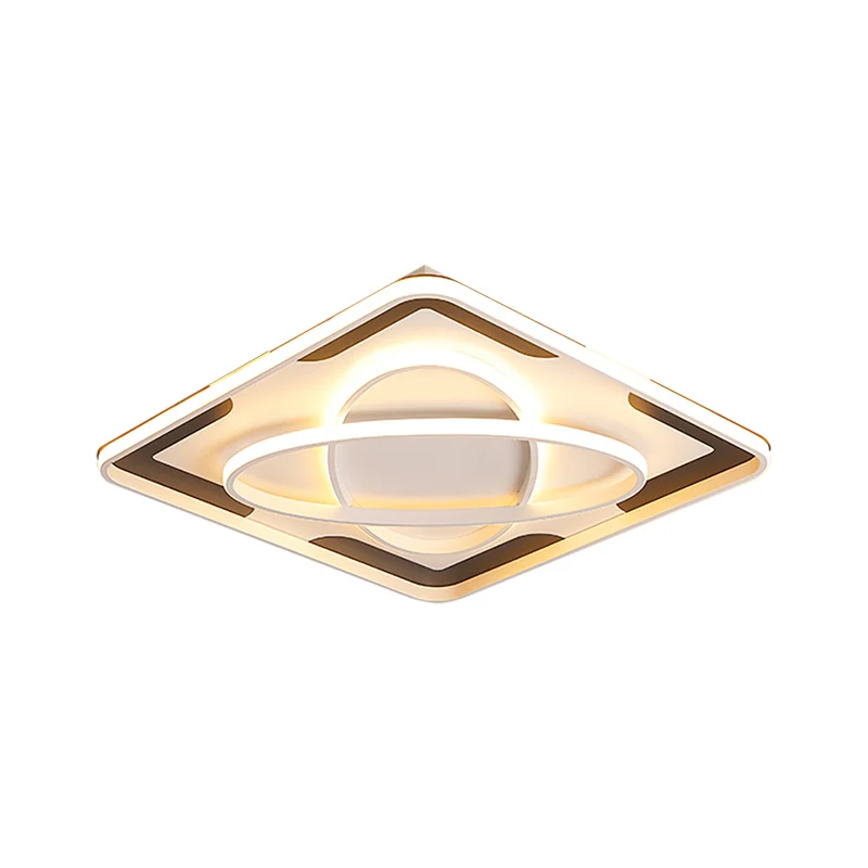 Integrated Led Geometric Flush Light Fixture Actueel Metal Black and White Flush Ceiling Light Warm/White, 18"/23.5"/35.5"...