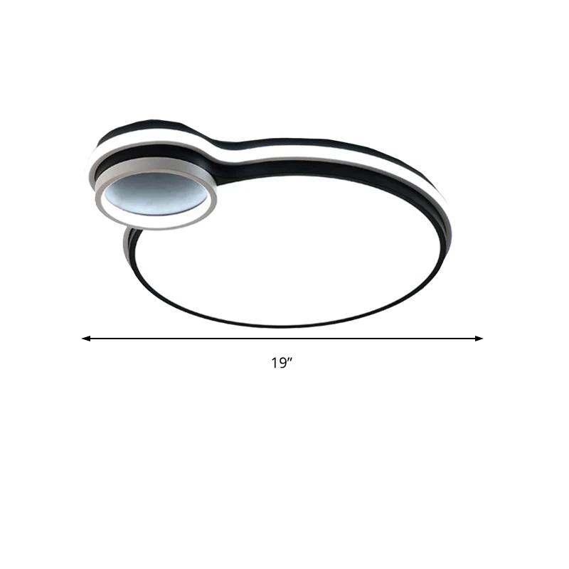 IP44 Waterdichte 19"/23" W LED slaapkamer inbouwverlichting Zwart en wit rond/vierkant acryl schaduwrijk plafondlicht, wit...