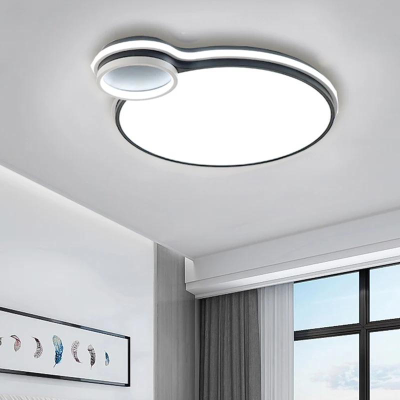 IP44 Waterdichte 19"/23" W LED slaapkamer inbouwverlichting Zwart en wit rond/vierkant acryl schaduwrijk plafondlicht, wit...