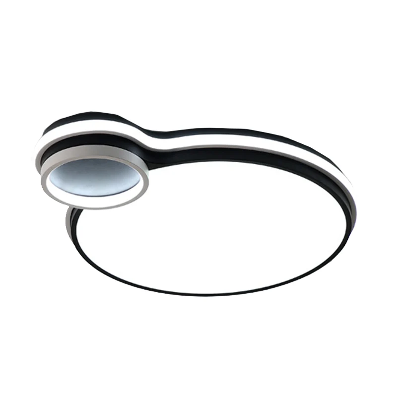 IP44 Waterdichte 19"/23" W LED slaapkamer inbouwverlichting Zwart en wit rond/vierkant acryl schaduwrijk plafondlicht, wit...
