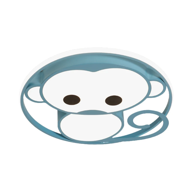 IP44 Waterdichte Monkey Kinderslaapkamer Plafondarmatuur Aluminium Cartoon LED Inbouwlamp geel/blauw