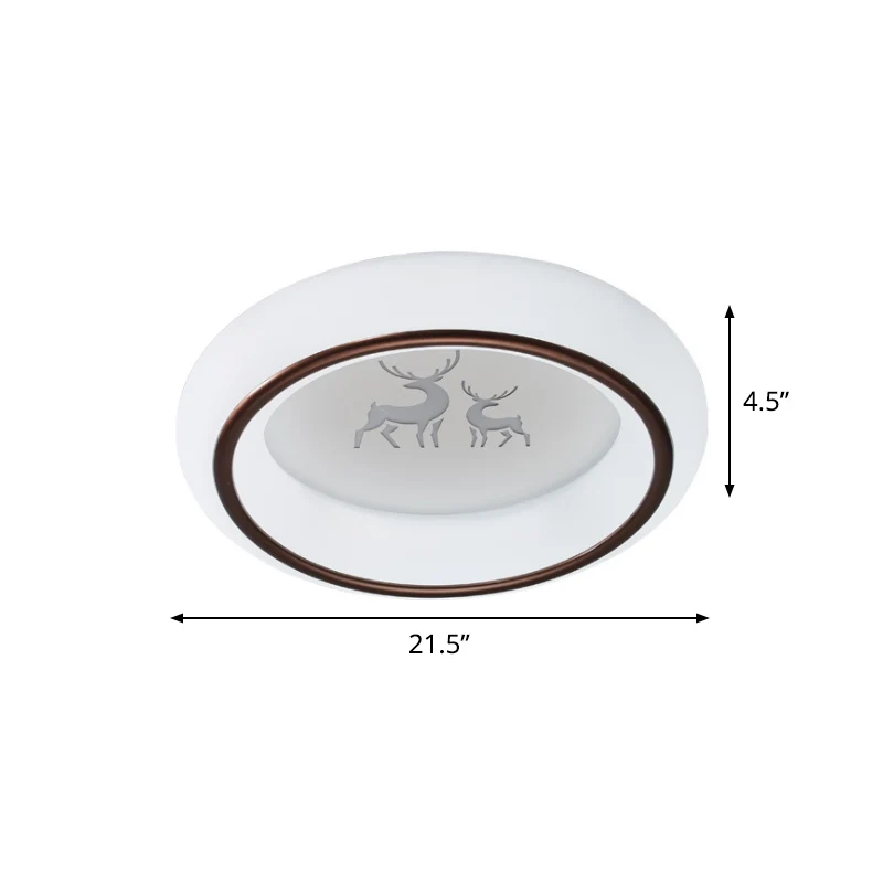 IP44 Waterdichte Ronde inbouwplafondlamp Scandinavische acrylwitte LED-inbouw met elanden-/ster-/heteluchtballonpatroon