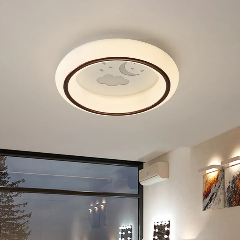 IP44 Waterdichte Ronde inbouwplafondlamp Scandinavische acrylwitte LED-inbouw met elanden-/ster-/heteluchtballonpatroon