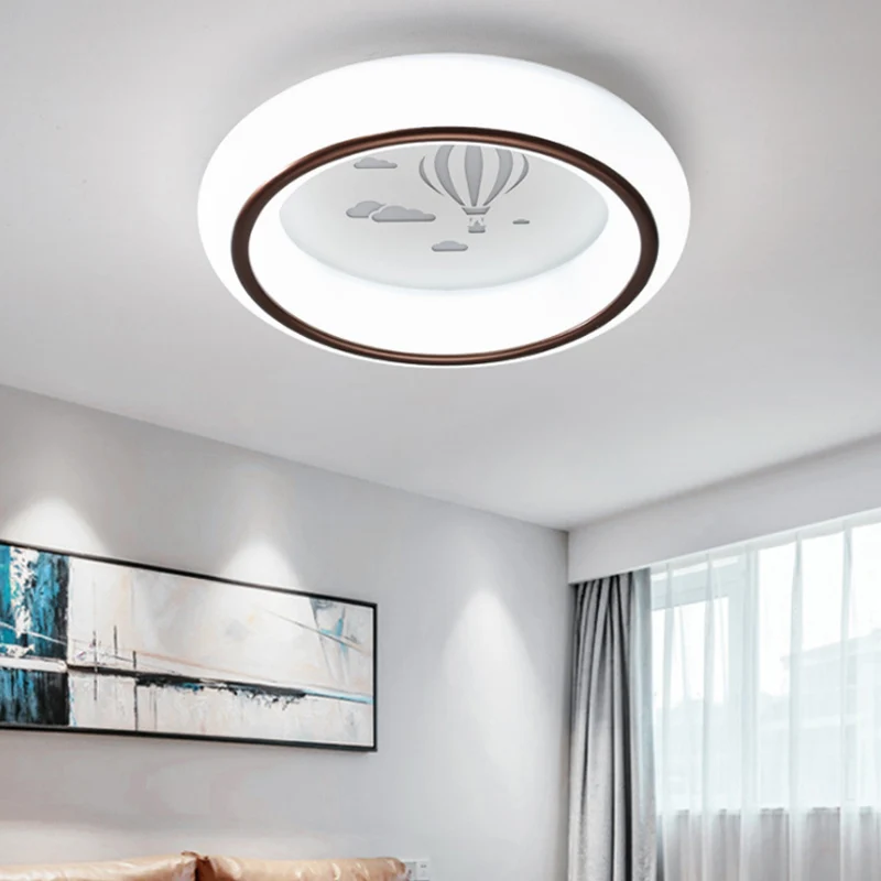 IP44 Waterdichte Ronde inbouwplafondlamp Scandinavische acrylwitte LED-inbouw met elanden-/ster-/heteluchtballonpatroon