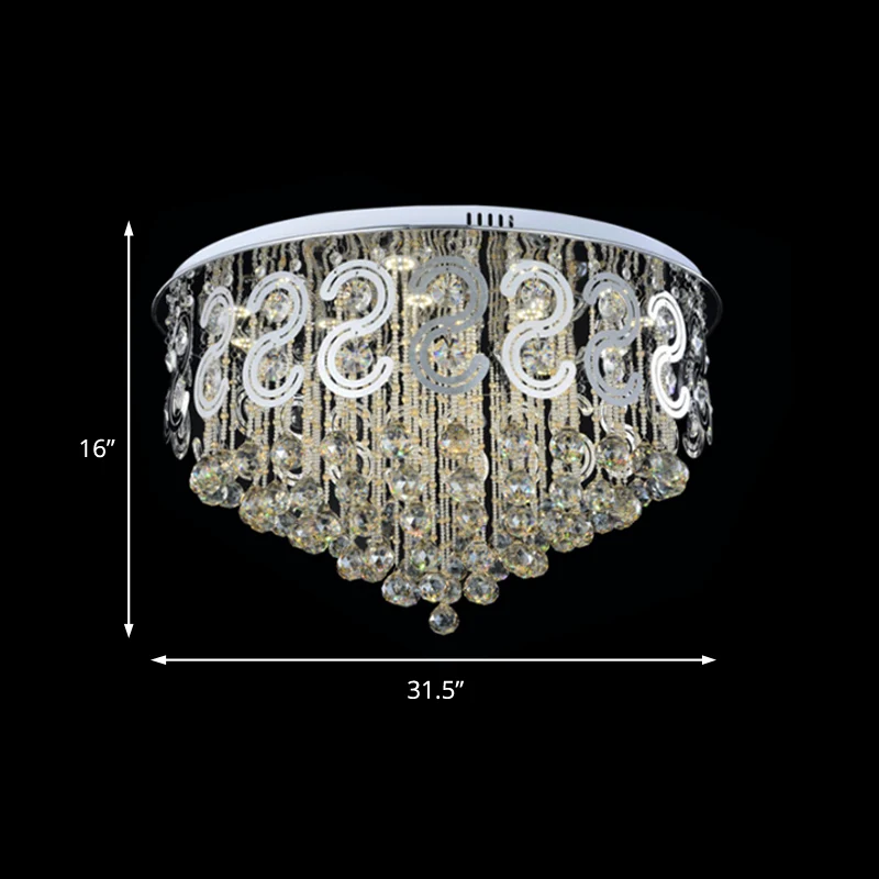 IP44 Waterdichte Van vroeger stijl gelaagde inbouwverlichting metalen LED-plafondlamp met kristallen bol helder