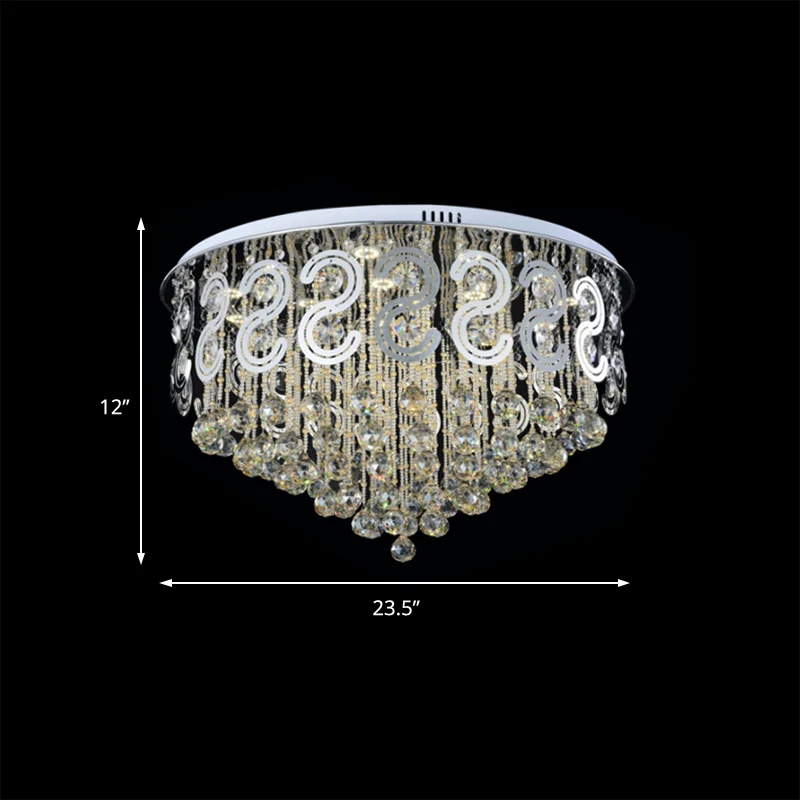 IP44 Waterdichte Van vroeger stijl gelaagde inbouwverlichting metalen LED-plafondlamp met kristallen bol helder