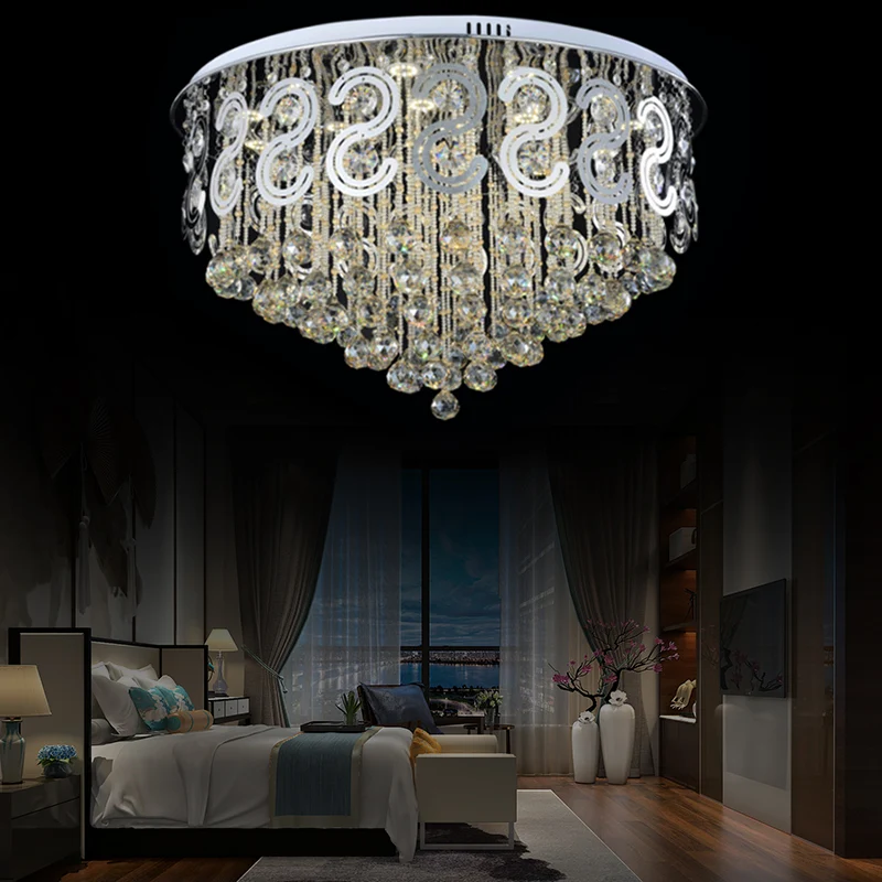 IP44 Waterdichte Van vroeger stijl gelaagde inbouwverlichting metalen LED-plafondlamp met kristallen bol helder