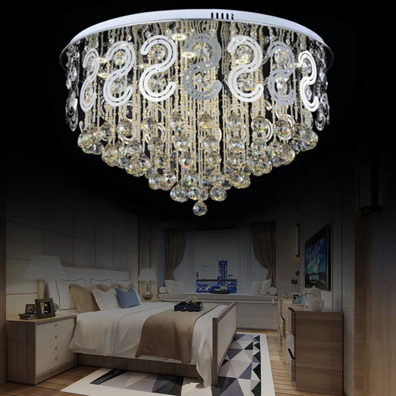 IP44 Waterdichte Van vroeger stijl gelaagde inbouwverlichting metalen LED-plafondlamp met kristallen bol helder