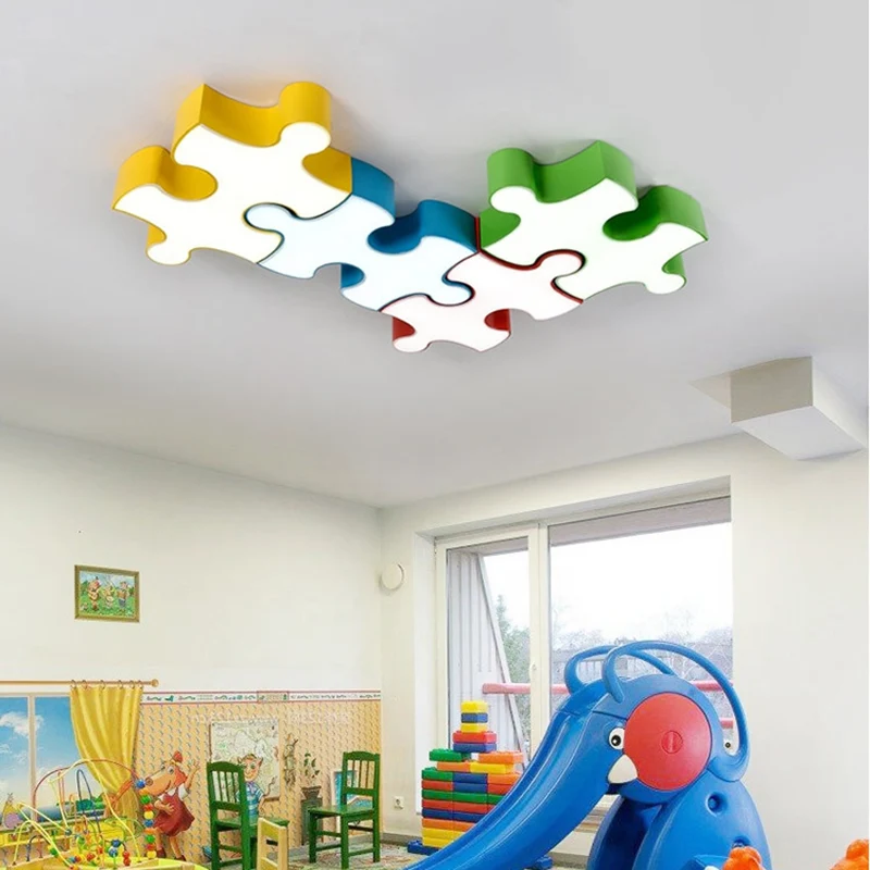 Legpuzzels Plafondinbouwlamp Kinderstijl Acryl Rood/Geel LED Inbouw wit/3 kleuren helder met Afstandsbediening