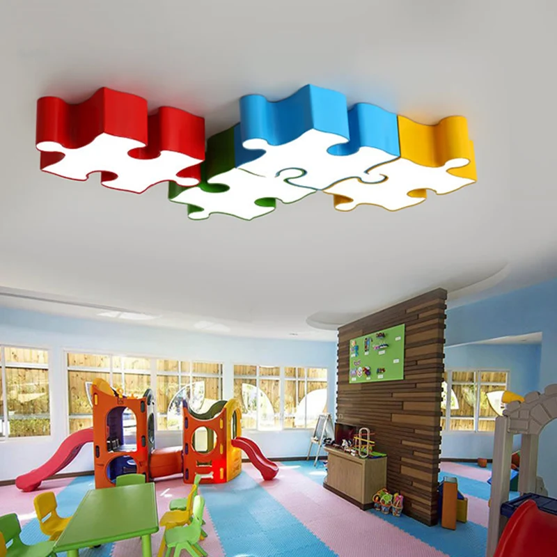 Legpuzzels Plafondinbouwlamp Kinderstijl Acryl Rood/Geel LED Inbouw wit/3 kleuren helder met Afstandsbediening