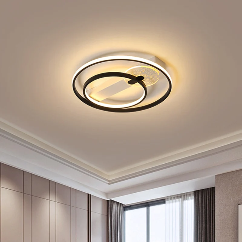 Metalen hoepel inbouwverlichting Eenvoudige stijl Goud/wit en zwart LED-plafond Inbouw wit/warm helder, 16,5"/20,5" breed