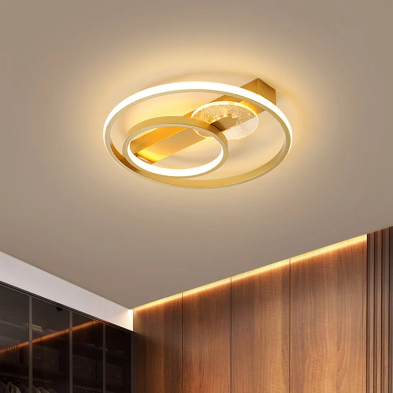 Metalen hoepel inbouwverlichting Eenvoudige stijl Goud/wit en zwart LED-plafond Inbouw wit/warm helder, 16,5"/20,5" breed