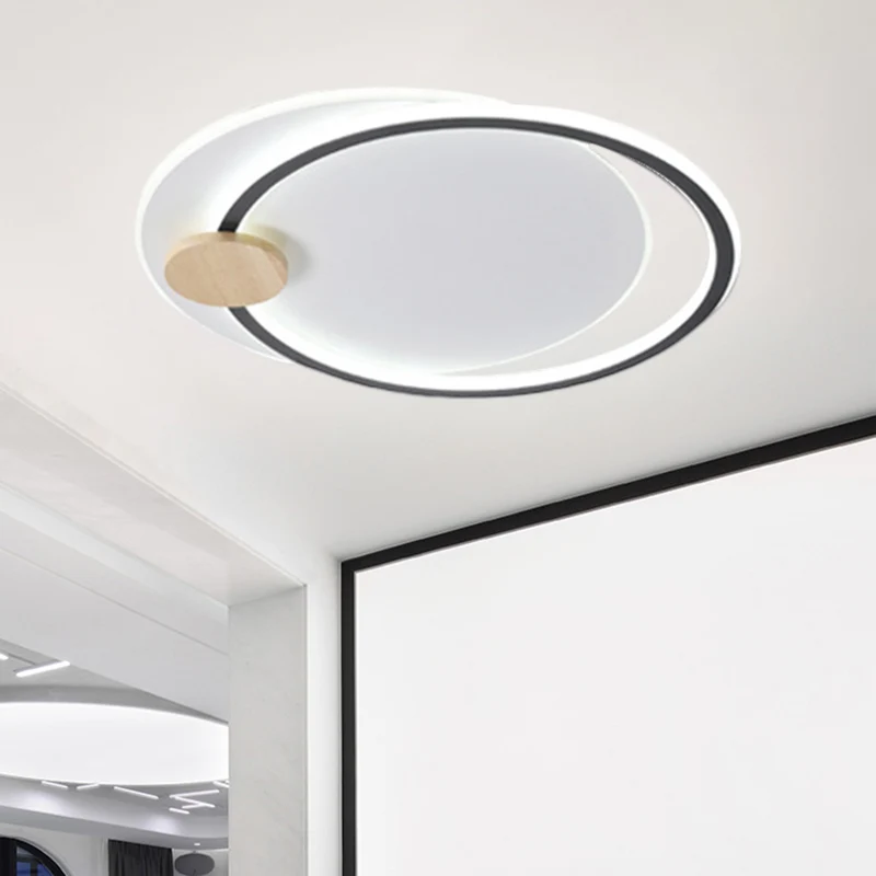 Metalen LED-cirkelplafondlamp Eenvoud Zwart/grijs Inbouwverlichtingsarmatuur warm/wit zwak, 16,5"/20,5" breed met Afstands...