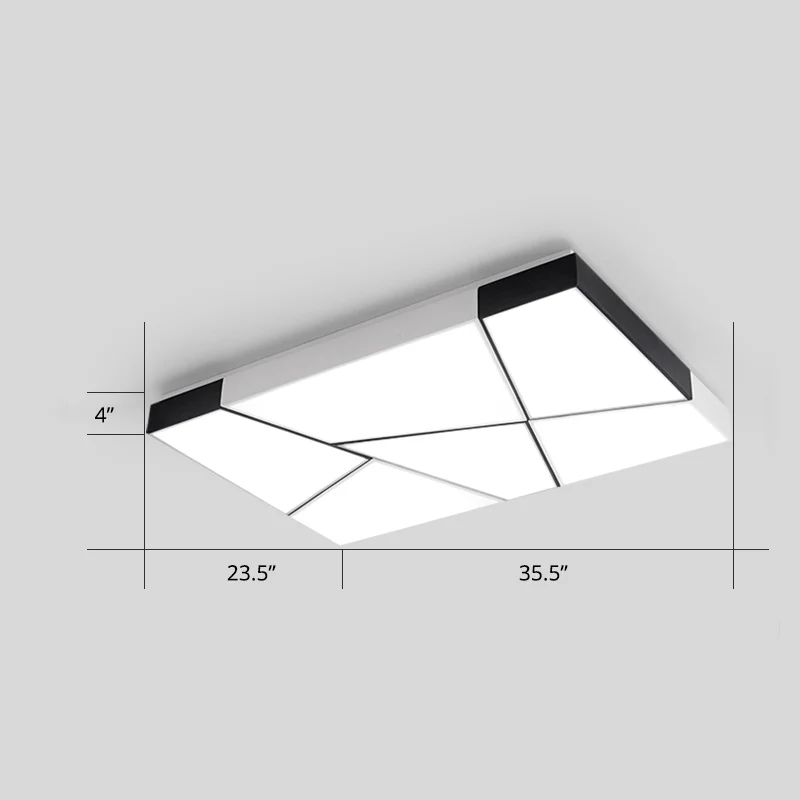 Minimalistische gesplitste plafondlamp acryl woonkamer LED inbouwlamp zwart-wit | Snel Thuisbezorgd