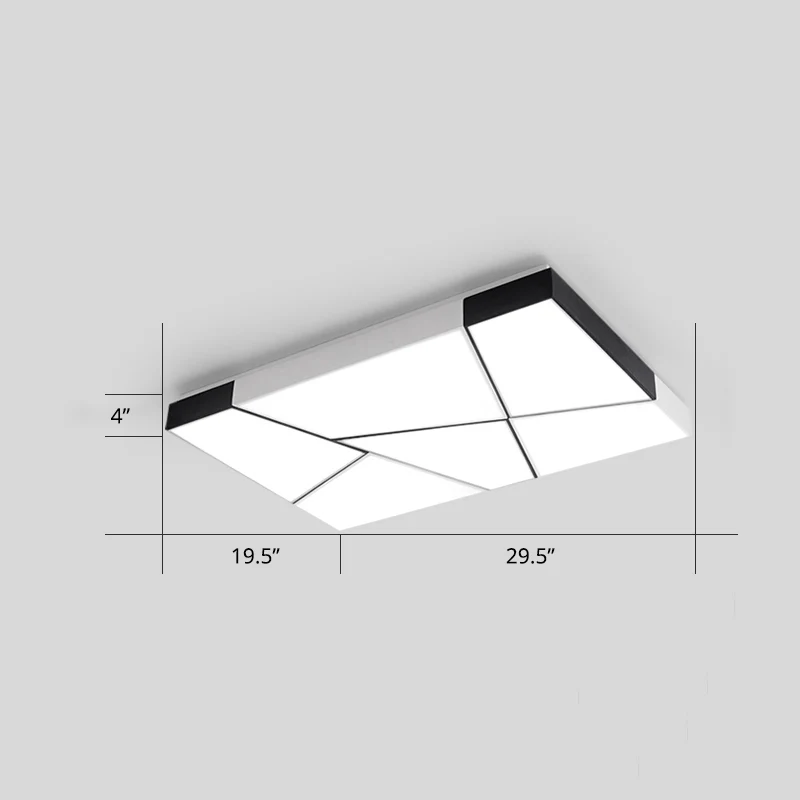 Minimalistische gesplitste plafondlamp acryl woonkamer LED inbouwlamp zwart-wit | Snel Thuisbezorgd