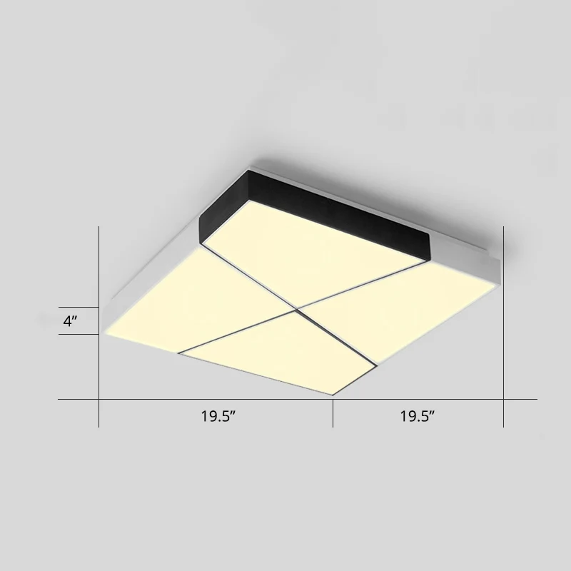 Minimalistische gesplitste plafondlamp acryl woonkamer LED inbouwlamp zwart-wit | Snel Thuisbezorgd