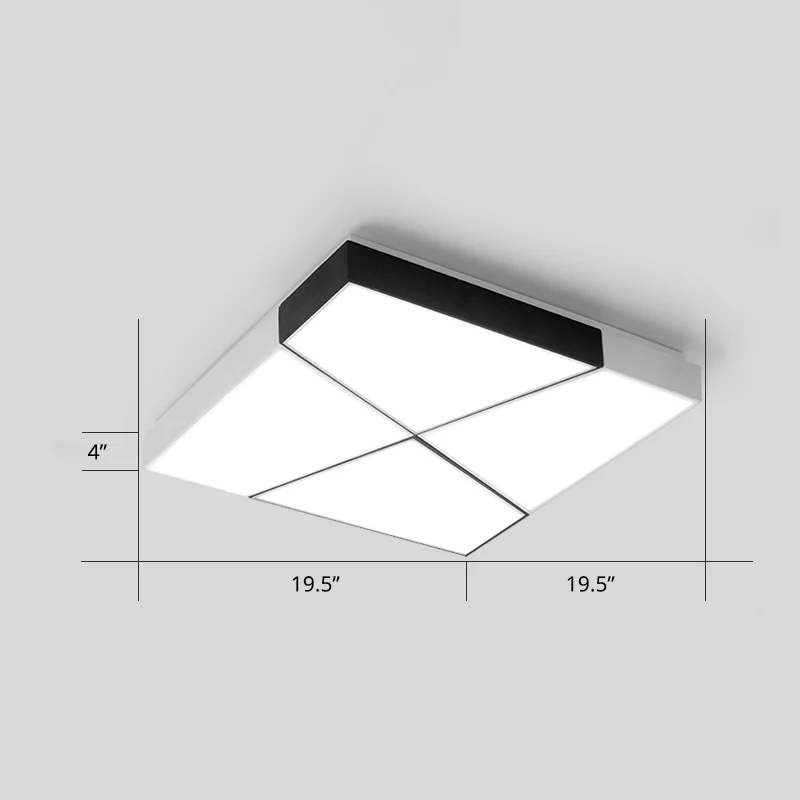 Minimalistische gesplitste plafondlamp acryl woonkamer LED inbouwlamp zwart-wit | Snel Thuisbezorgd