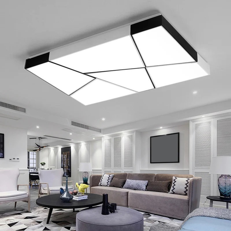 Minimalistische gesplitste plafondlamp acryl woonkamer LED inbouwlamp zwart-wit | Snel Thuisbezorgd