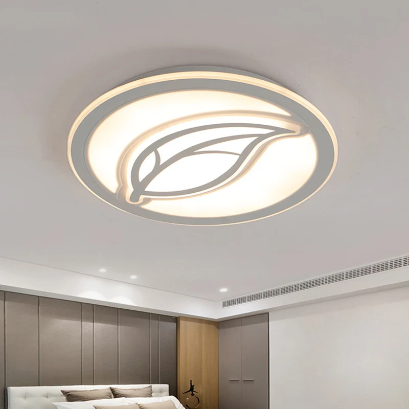 Moderne stijl cirkel inbouw plafondlamp LED gang inbouwlamp wit met bladpatroon, 16"/20"/24" groot