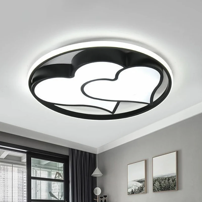 Moderne stijl geometrische inbouwlamp van metaal voor woonkamer LED-plafondlamp zwart met Afstandsbediening