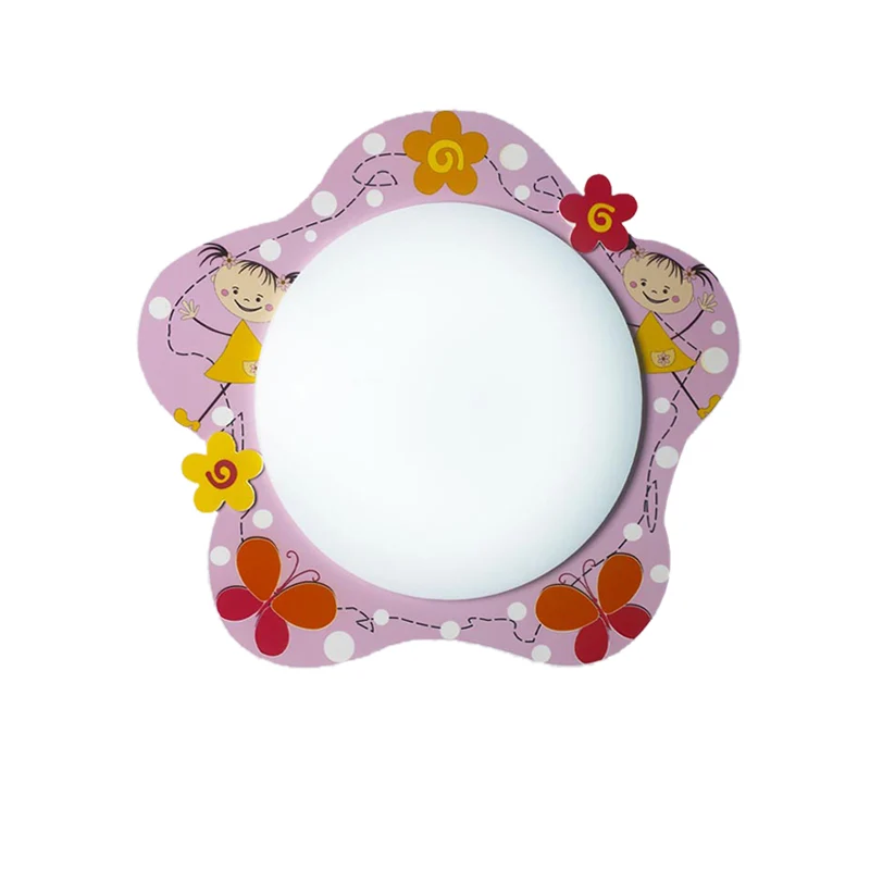 Plafondlamp met acrylbloemen, meisjesslaapkamer, hal, mooi inbouwlicht roze afwerking met Afstandsbediening