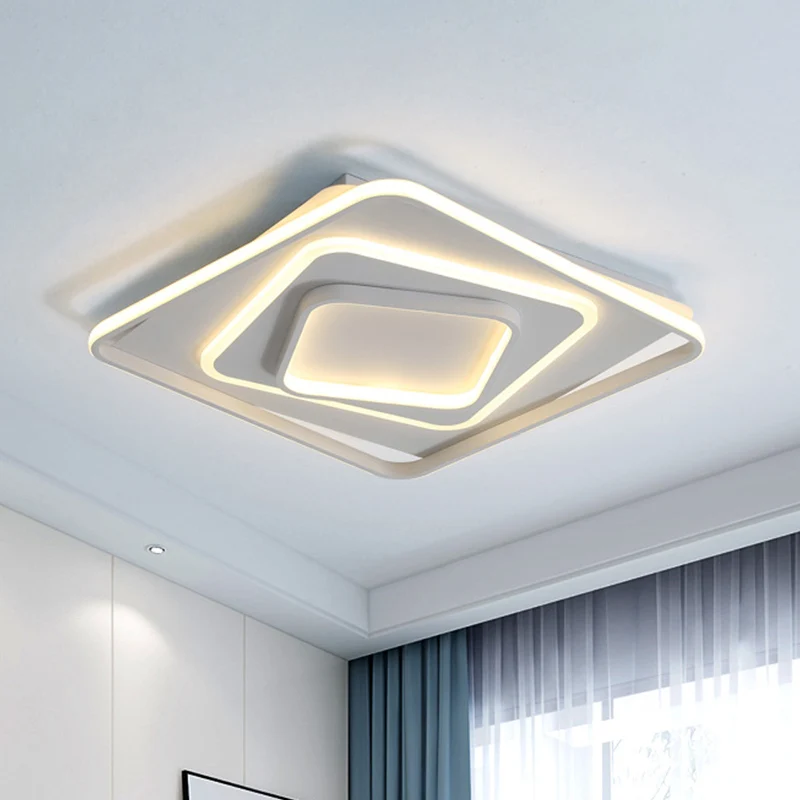 Premium LED 19"/23" W Swirl Vierkant Wit Inbouwlicht Modernistisch Acryl LED-plafondlamp warm/wit licht/Afstandsbediening...