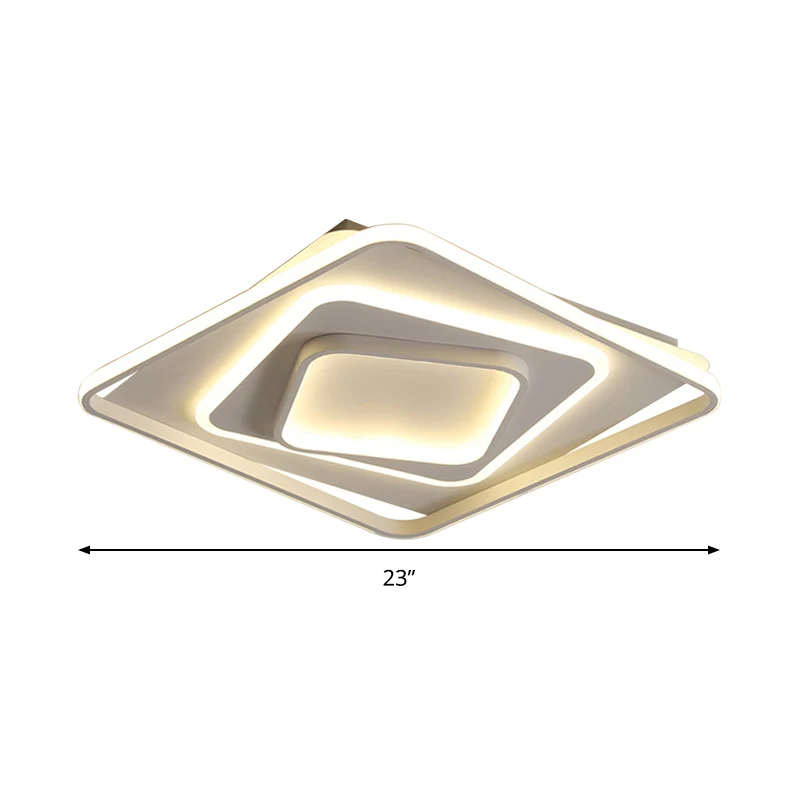 Premium LED 19"/23" W Swirl Vierkant Wit Inbouwlicht Modernistisch Acryl LED-plafondlamp warm/wit licht/Afstandsbediening...