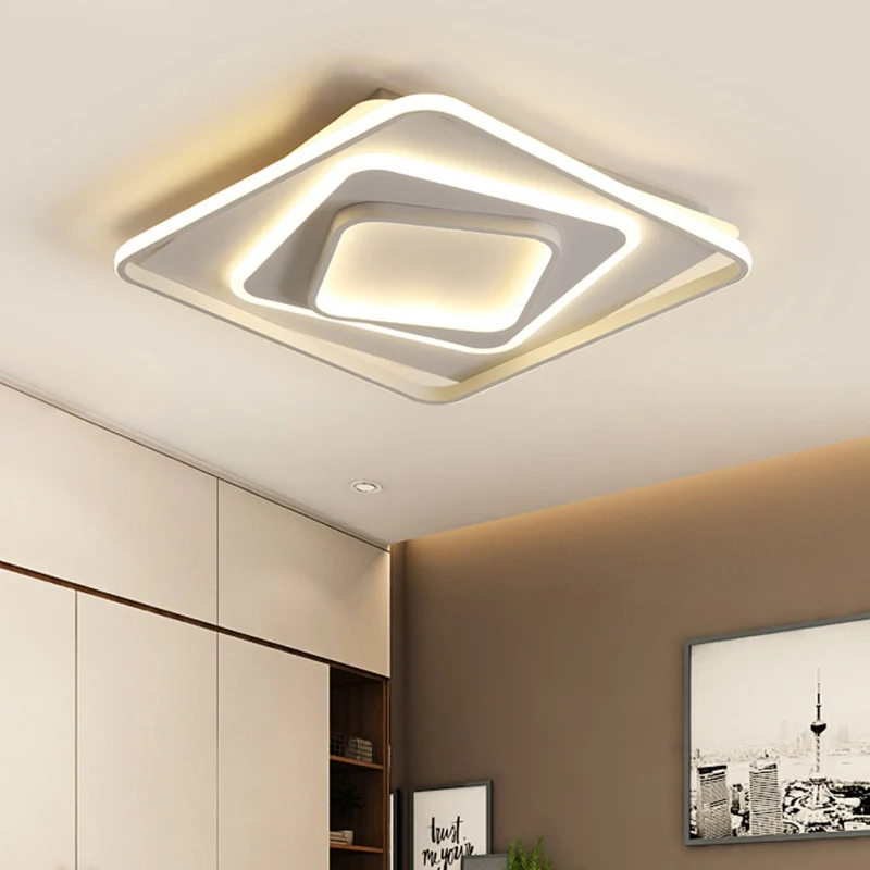 Premium LED 19"/23" W Swirl Vierkant Wit Inbouwlicht Modernistisch Acryl LED-plafondlamp warm/wit licht/Afstandsbediening...