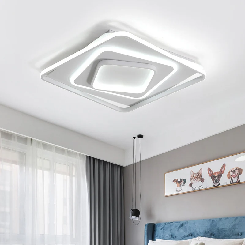Premium LED 19"/23" W Swirl Vierkant Wit Inbouwlicht Modernistisch Acryl LED-plafondlamp warm/wit licht/Afstandsbediening...
