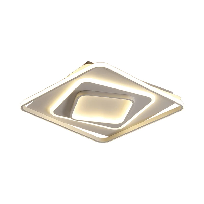 Premium LED 19"/23" W Swirl Vierkant Wit Inbouwlicht Modernistisch Acryl LED-plafondlamp warm/wit licht/Afstandsbediening...