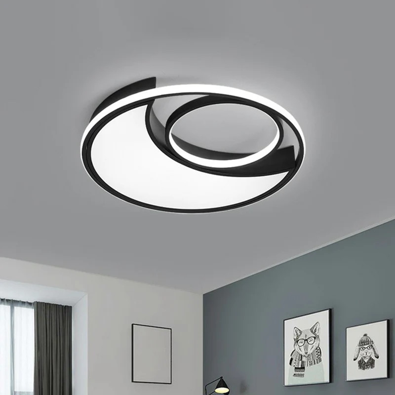 Premium LED Crescent Bedroom LED-inbouwlamp Acryl Eenvoud Inbouwplafondlamp zwart
