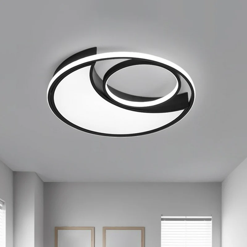 Premium LED Crescent Bedroom LED-inbouwlamp Acryl Eenvoud Inbouwplafondlamp zwart