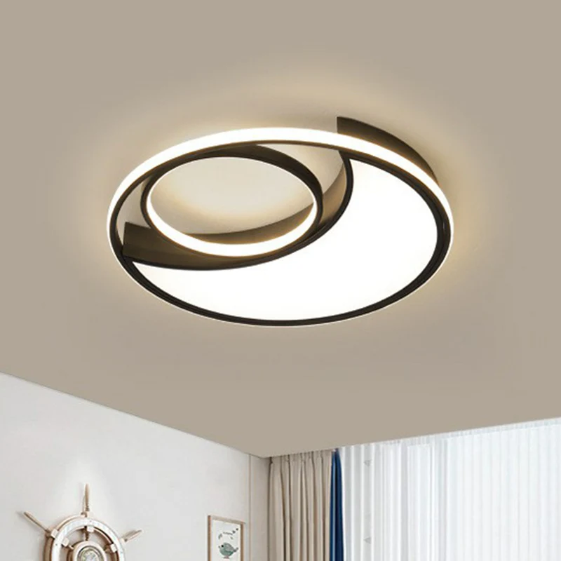 Premium LED Crescent Bedroom LED-inbouwlamp Acryl Eenvoud Inbouwplafondlamp zwart