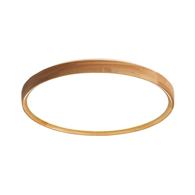 Premium LED Houten ronde LED-inbouw hedendaagse natuurtint inbouwplafondlamp voor woonkamer
