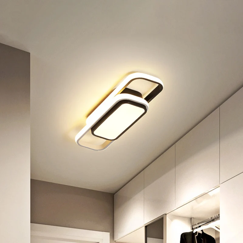 Premium LED Kubieke/Cuboid Dorm-plafondlamp Metaal Simpel 16/23,5 inch brede LED-inbouwlamp zwart/grijs met glansframe, wa...