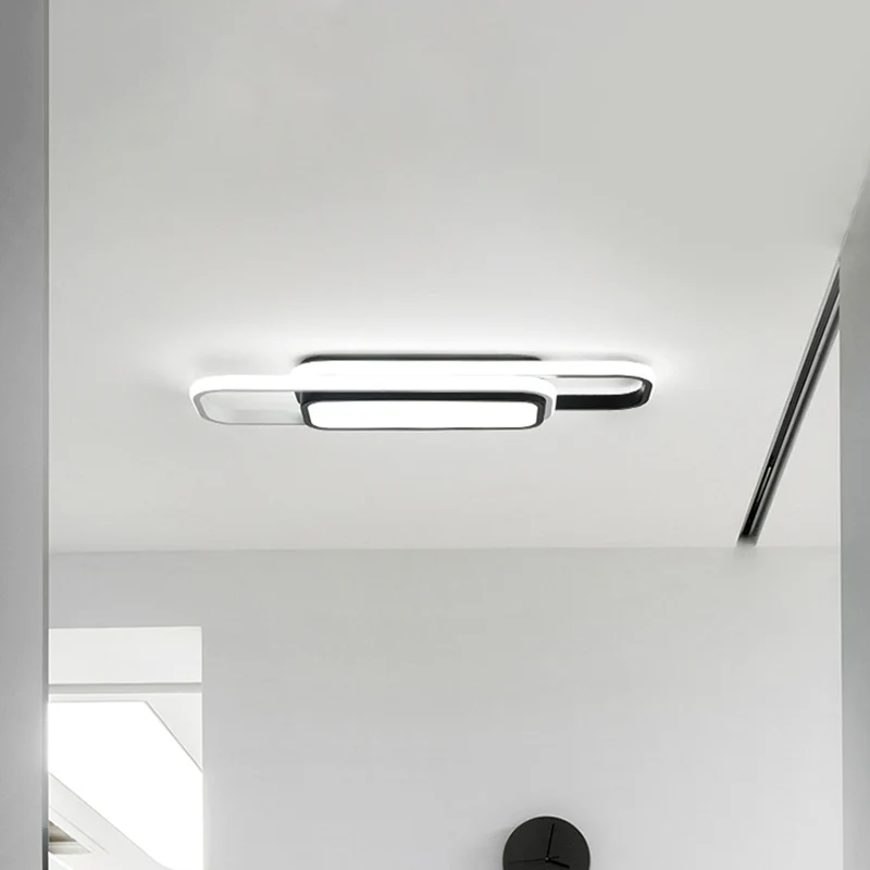 Premium LED Kubieke/Cuboid Dorm-plafondlamp Metaal Simpel 16/23,5 inch brede LED-inbouwlamp zwart/grijs met glansframe, wa...