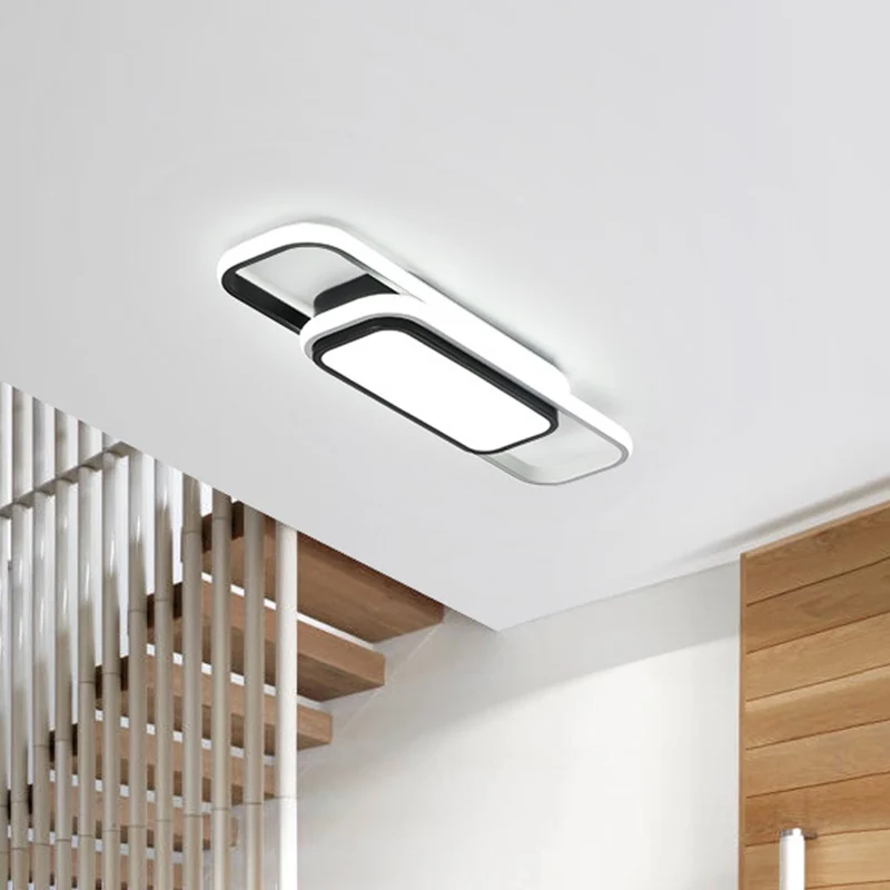 Premium LED Kubieke/Cuboid Dorm-plafondlamp Metaal Simpel 16/23,5 inch brede LED-inbouwlamp zwart/grijs met glansframe, wa...