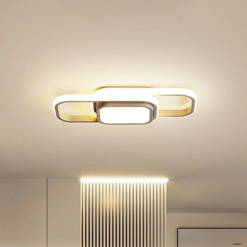 Premium LED Kubieke/Cuboid Dorm-plafondlamp Metaal Simpel 16/23,5 inch brede LED-inbouwlamp zwart/grijs met glansframe, wa...