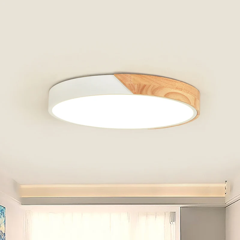 Rond inbouwlicht modernistisch metaal LED roze/wit plafondgemonteerd armatuur met acryl diffuser, 12"/16"/19,5" wijd | Sne...