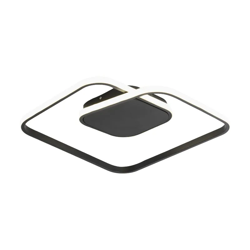 Vierkante inbouwplafondlamp eigentijds acryl wit/zwart/goud moderne LED-plafondlamp voor slaapkamer warm/wit met Afstandsb...