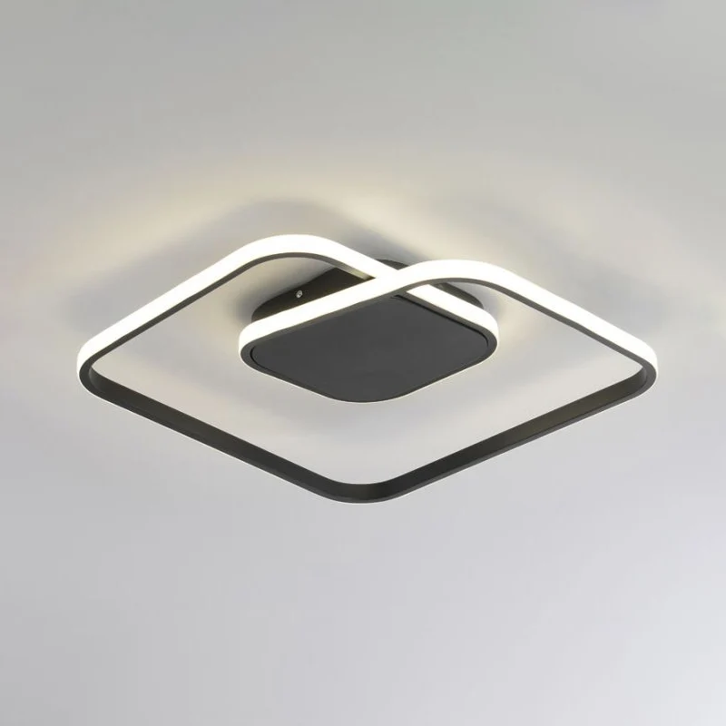 Vierkante inbouwplafondlamp eigentijds acryl wit/zwart/goud moderne LED-plafondlamp voor slaapkamer warm/wit met Afstandsb...