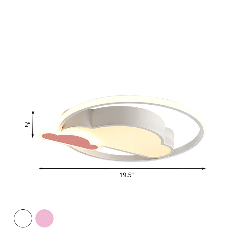 Wolkvormige slaapkamer inbouwlamp acryl LED Noordse inbouwplafondlamp wit/roze met Afstandsbediening