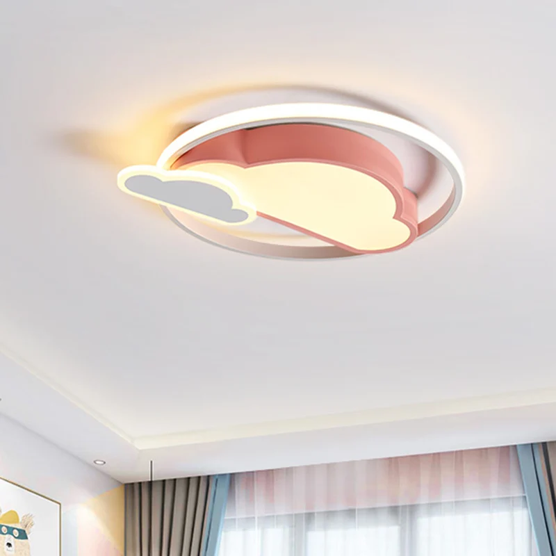 Wolkvormige slaapkamer inbouwlamp acryl LED Noordse inbouwplafondlamp wit/roze met Afstandsbediening