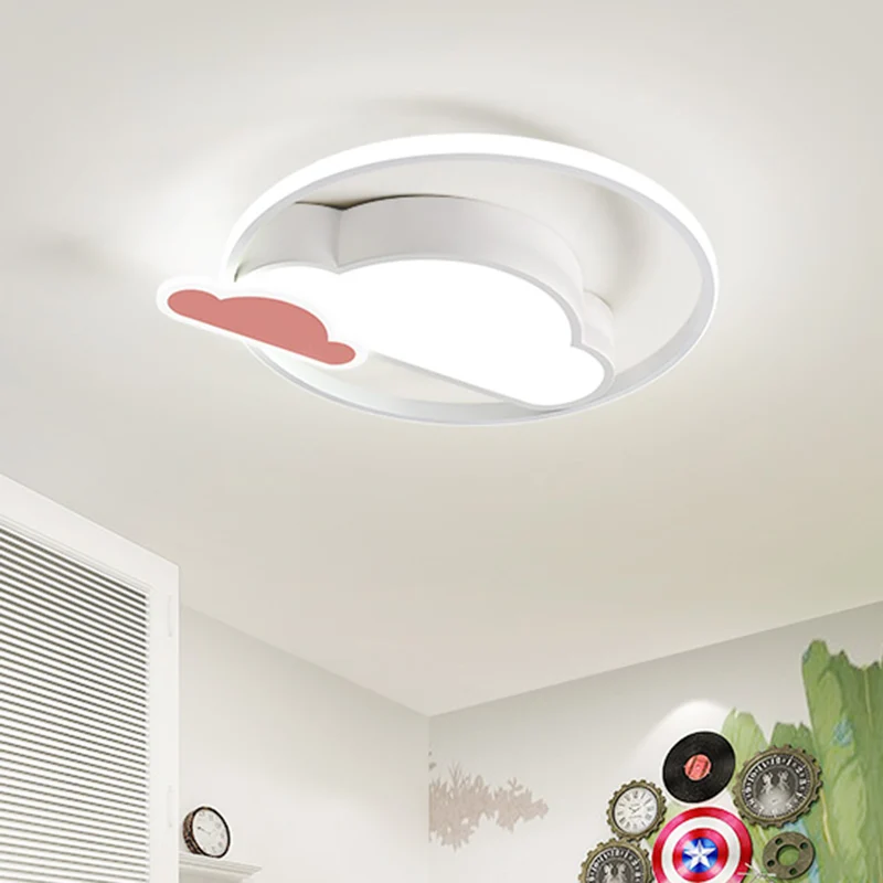 Wolkvormige slaapkamer inbouwlamp acryl LED Noordse inbouwplafondlamp wit/roze met Afstandsbediening