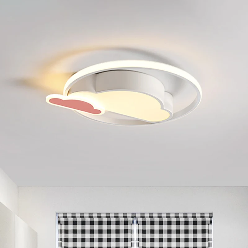 Wolkvormige slaapkamer inbouwlamp acryl LED Noordse inbouwplafondlamp wit/roze met Afstandsbediening