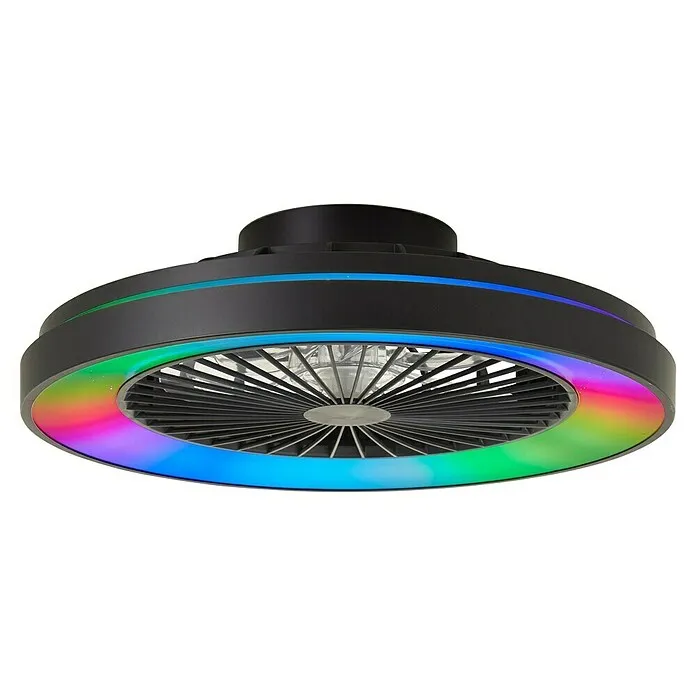 Brilliant Plafondventilator met LED verlichting - Zwart, 48,5 cm, 40 W met Afstandsbediening